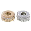 Cubic Zirconia Micro Pave Brass Beads, Rondelle, plated, micro pave cubic zirconia Approx 4mm 