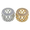 Cubic Zirconia Micro Pave Brass Beads, Rondelle, plated, micro pave cubic zirconia & hollow Approx 6mm 