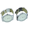 Unisexe Armbanduhr, Zinklegierung, mit PU Leder & Glas, Platinfarbe platiniert, keine, 44.5x38.5mm, 18mm, Länge:ca. 9.6 ZollInch, verkauft von PC