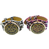 Women Wrist Watch, Zinc Alloy, with PU Leather & Glass, plated, leopard pattern 30.5mm Approx 9.5 Inch 