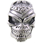 Stainless Steel Large Hole Beads, Skull, blacken Approx 7mm 