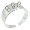 Sterling Silver Loop Ring Base, 925 Sterling Silver, plated 