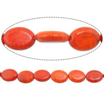 Dyed Natural Turquoise Beads, Dyed Turquoise, Flat Oval, orange Approx 2mm Approx 15.5 Inch, Approx 