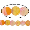 Perles agates effloresces naturelles , agate effleurant, Rond, multiple tailles pour le choix, multicolore Environ 0.8-1.2mm Environ 14 pouce, Vendu par brin