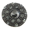 Zinc Alloy Shank Button, with Glass, Flat Round, plumbum black color plated, faceted & with rhinestone Approx 1.5mm 