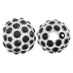 Ball Rhinestone Spacer, Brass, Round, plated, with rhinestone & hollow 23mm Approx 7mm 