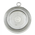 Stainless Steel Pendant Setting, Flat Round 3mm Approx 3mm, Inner Approx 18mm 