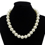 Glass Pearl Necklace, zinc alloy lobster clasp, platinum color plated 12mm Approx 17 Inch 