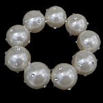 Glass Pearl Jewelry Bracelets, beaded bracelet & with rhinestone 25mm Approx 8.5 Inch 