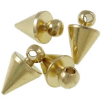 Латунные ювелирные кулоны, Латунь, конус, плакирован золотом отверстие:Приблизительно 1.5mm, 500ПК/Лот, продается Лот