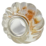 Perles European Murano monocœur, chalumeau, rondelle, noyau unique de pacfung sans filetage & feuille d'argent, plus de couleurs à choisir Environ 4.5mm, Vendu par PC