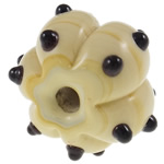 Holprige Lampwork Perlen, Blume, handgemacht, uneben, 15x10mm, Bohrung:ca. 2mm, verkauft von PC
