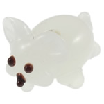 Tier Lampwork Perlen, Maus, handgemacht, weiß, 13x13x20mm, Bohrung:ca. 2-2.5mm, verkauft von PC