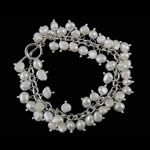 Perlen Armbänder, Natürliche kultivierte Süßwasserperlen, Messing Knebelverschluss, 6--7mm, Länge:7.5 ZollInch, verkauft von Strang