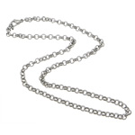 Halskette, Edelstahl, plattiert, Rolo Kette, keine, 6x6x1.6mm, 15x8.5mm, Länge:ca. 22 ZollInch, verkauft von Strang