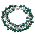 Kristall Perlen Armbänder, Natürliche kultivierte Süßwasserperlen, 6--7mm, 8mm, Länge:7.5 ZollInch, verkauft von Strang