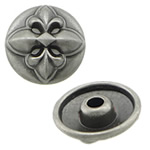 Zinc Alloy Rivet, Flat Round, plumbum black color plated, with flower pattern, cadmium free 5mm Approx 2.5mm 