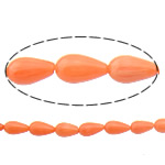 Natural Coral Beads, Teardrop, reddish orange, Grade AA Approx 0.5mm Approx 16 Inch, Approx 