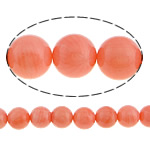 Natürliche Korallen Perlen, rund, rote Orange, Klasse AA, 10mm, Bohrung:ca. 1mm, Länge:ca. 15 ZollInch, ca. 37PCs/Strang, verkauft von Strang