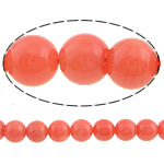 Natürliche Korallen Perlen, rund, rote Orange, Klasse AA, 6mm, Bohrung:ca. 0.5mm, Länge:ca. 15 ZollInch, ca. 60PCs/Strang, verkauft von Strang