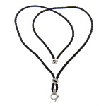 Nylon Necklace Cord, with Zinc Alloy, platinum color plated, with rhinestone  3mm Approx 15 Inch 