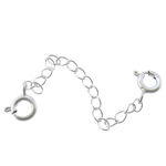 Sterling Silver Spring Ring Clasp, 925 Sterling Silver, plated, single-strand Approx 2.5 Inch 