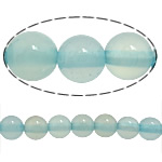 Natural Blue Agate Beads, Round Grade AAA Approx 1mm Approx 15 Inch 