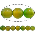 Natürliche grüne Achat Perlen, Grüner Achat, rund, 6mm, Bohrung:ca. 0.8mm, Länge:ca. 15 ZollInch, ca. 65PCs/Strang, verkauft von Strang