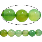 Perle agate verte naturelle, Rond, multiple tailles pour le choix Environ 0.8-1.2mm Environ 15 pouce, Vendu par brin