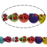 Synthetische Türkis Perlen, Schädel, mit Strass, gemischte Farben, 14x17x18mm, Bohrung:ca. 2mm, Länge:ca. 15.6 ZollInch, ca. 22PCs/Strang, verkauft von Strang