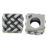 No Troll Thailand Sterling Silver European Beads, Cube, without troll & hollow Approx 4.5mm 