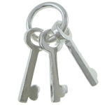 Sterling Silber Schlüssel Anhänger, 925 Sterling Silber, plattiert, keine, 8.8x19.5, 5.5x14.5x1.8mm, verkauft von PC