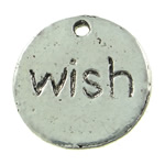 Zinc Alloy Message Pendants, Coin, plated cadmium free Approx 1.5mm, Approx 