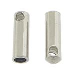 Stainless Steel End Caps, Tube, original color Approx 0.8mm, 1.5mm 