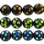 Silver Foil Lampwork Beads, Round, handmade 19mm Approx 2mm Approx 11 Inch, Approx 