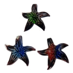 Inner Flower Lampwork Pendants, Starfish, handmade, gold sand, mixed colors Approx Approx 