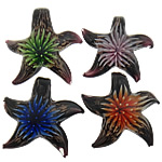 Inner Flower Lampwork Pendants, Starfish Approx 9mm 