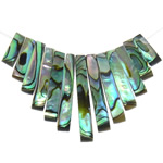 Abalone Shell Pendants, Rectangle, 4-11- Approx 1mm, Approx 
