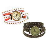 Wrap Watch, Zinc Alloy, with Cowhide & Glass, plated, for woman 26mm, 8mm Approx 20-24 Inch 