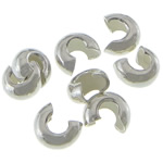 Sterling Silber Crimp Perledeckel, 925 Sterling Silber, plattiert, keine, 4x3.5x2mm, verkauft von PC