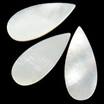 White Shell Cabochon, Teardrop, natural, jade white color 