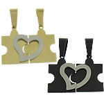 Stainless Steel Couple Pendant, plated, for couple Approx 