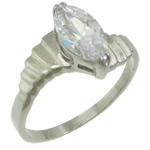 Cubic Zirconia anillo de dedo de acero inoxidable, diverso tamaño para la opción & con circonia cúbica, color original, 11mm, Vendido por UD