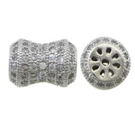 Cubic Zirconia Micro Pave Brass Beads, Barbell, plated, micro pave cubic zirconia Approx 1mm 