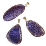 Agate Zinc Alloy Pendants, Purple Agate, rose gold color plated, 29-40.5mm Approx 5-8mm 
