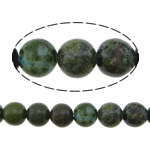 Piedra de Selva Verde Abalorio, Esférico, más tamaños para la opción, agujero:aproximado 1.2mm, longitud:aproximado 15 Inch, Vendido por Sarta