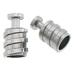 Stainless Steel End Caps, Tube, original color Approx 3mm 