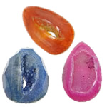 Agate Pendants de Quartz , agate quartz de glace, plus de couleurs à choisir, 49-54x31-40x9-16mm Environ 1mm, Vendu par PC
