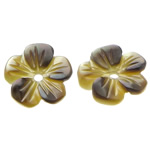 Black Shell Beads, Flower, Carved Approx 0.8mm 