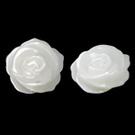 Natürliche weiße Muschelperlen, Blume, geschnitzt, 12x12x4.5mm, Bohrung:ca. 1mm, verkauft von PC